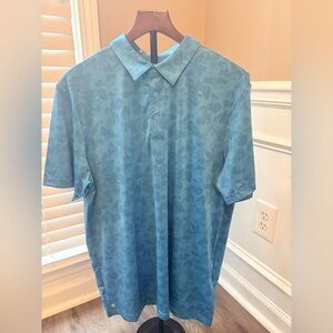 adidas Men's Standard Prisma Print Polo Shirt, Pulse Blue, Large New